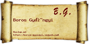 Boros Gyöngyi névjegykártya