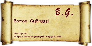 Boros Gyöngyi névjegykártya