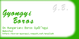 gyongyi boros business card